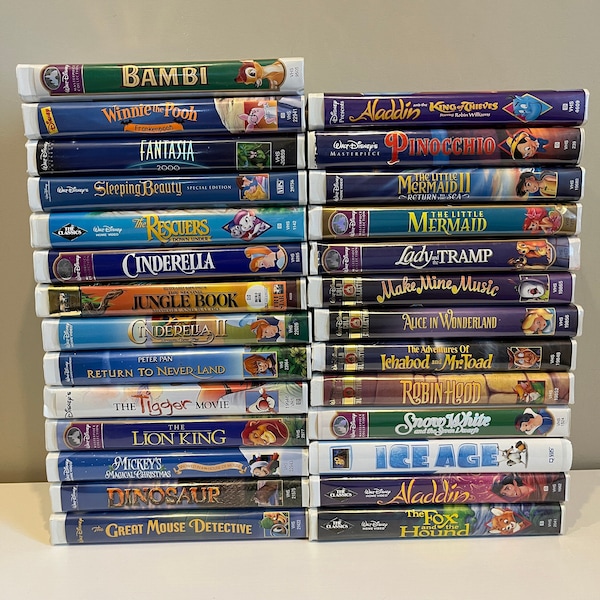 Disney Movies VHS Listing #1 of 5 - Stock Refresh!  Original Clamshell cases and artwork - Select Your Favourites - Always refreshing stock!