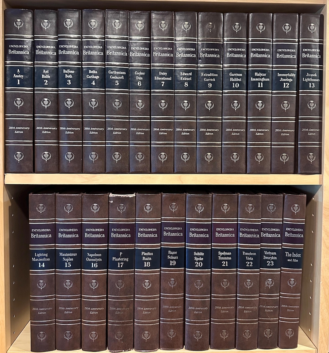 Encyclopaedia Britannica: 1970 Complete Brown Leather Set - Etsy