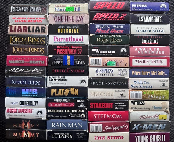 VHS Movies - All Only 2.50 Each - Etsy