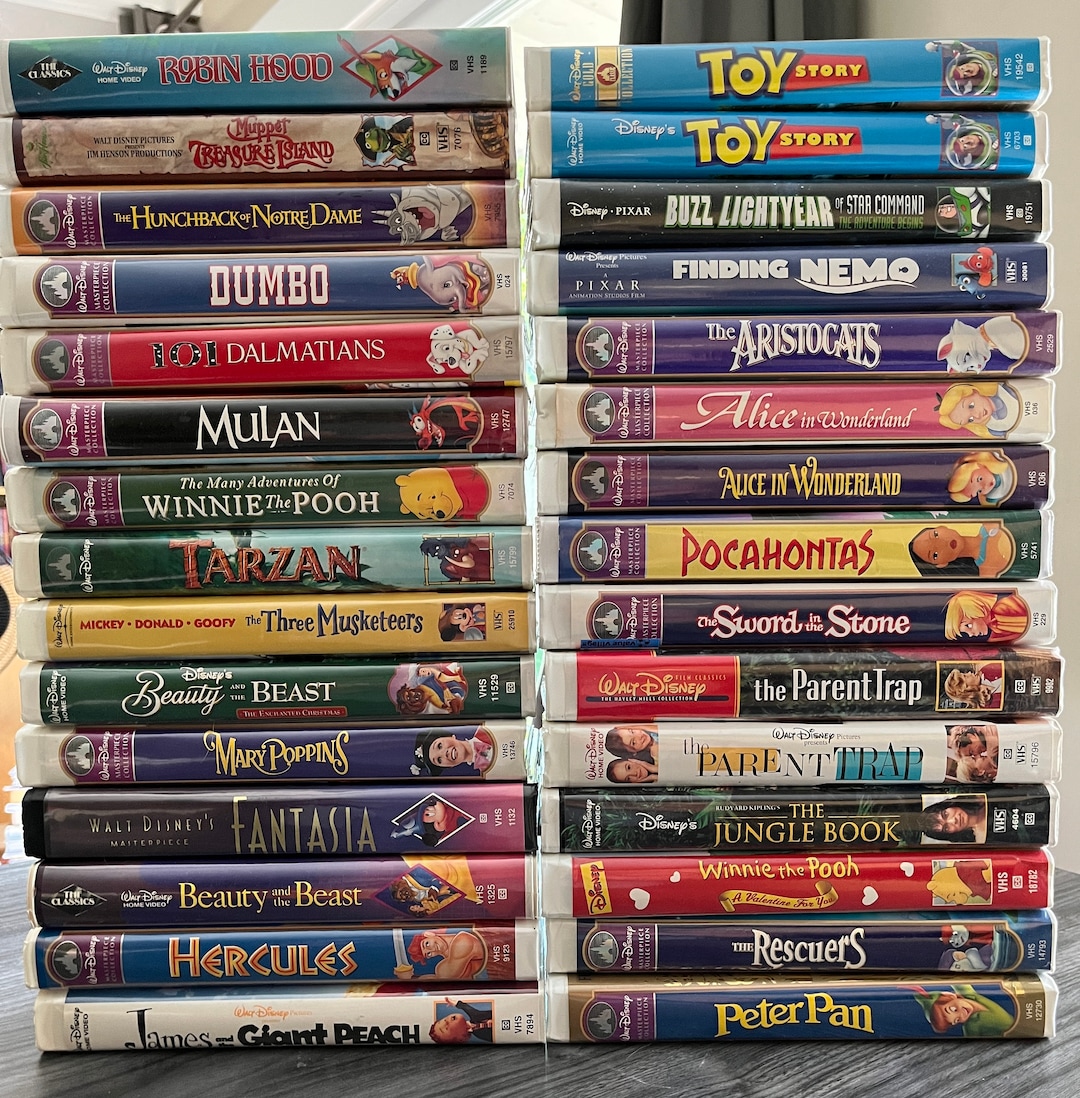 Disney Movies VHS Listing 2 of 5 Original Clamshell Cases and Artwork