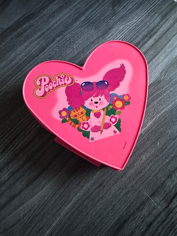 80s Vintage Mattel 1982 Poochie Pink Plastic Heart shapped Box Case Etsy UK