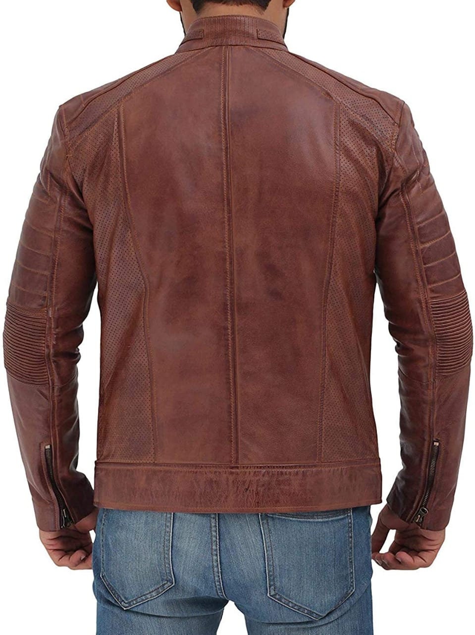 Men Leather Jacket Handmade Brown Leather Jacket Slim Fit - Etsy
