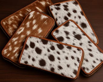 Handmade Cowhide Wallet: Leather Bifold Clutch with Wrist Strap