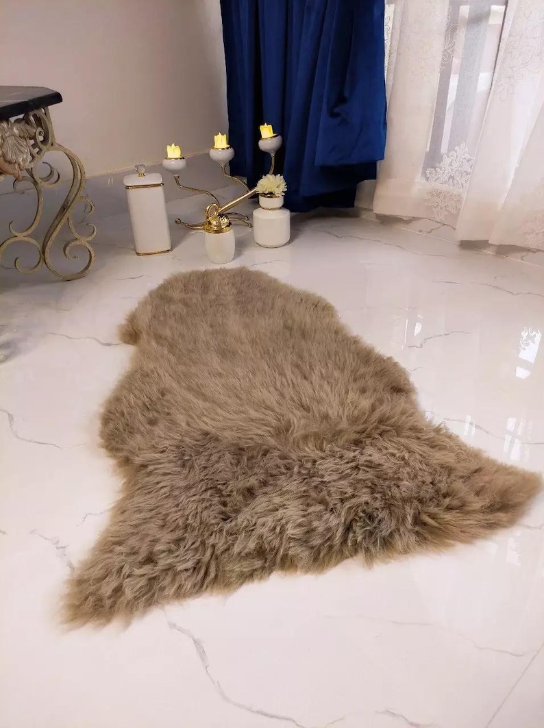 Shearling Champagne Rug Icelandic Sheepskin Rug: Genuine Champagne Lambskin Throw - 2x3 Ft - Etsy