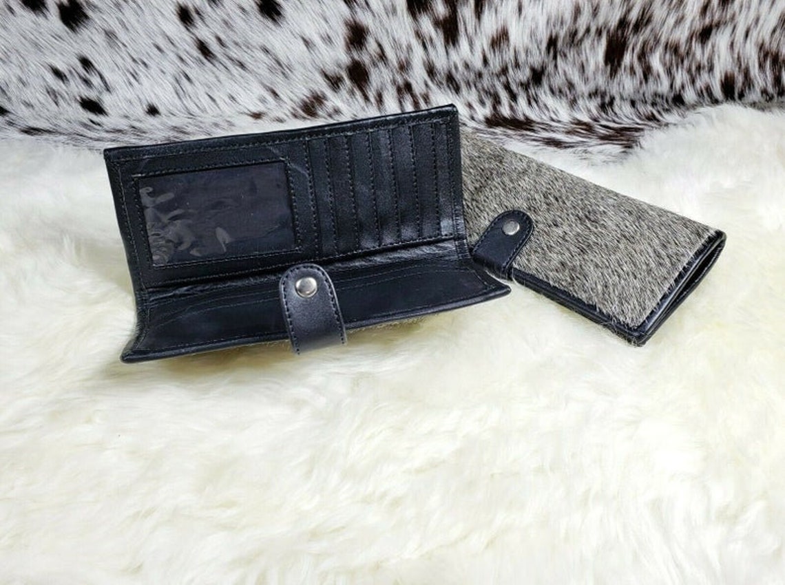 Cowhide Wallet Real Cowhide Leather Wallet Women Cow Hide Etsy UK