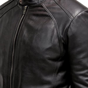 Distressed Biker Black Men Leather Jacket Real Black Leather - Etsy