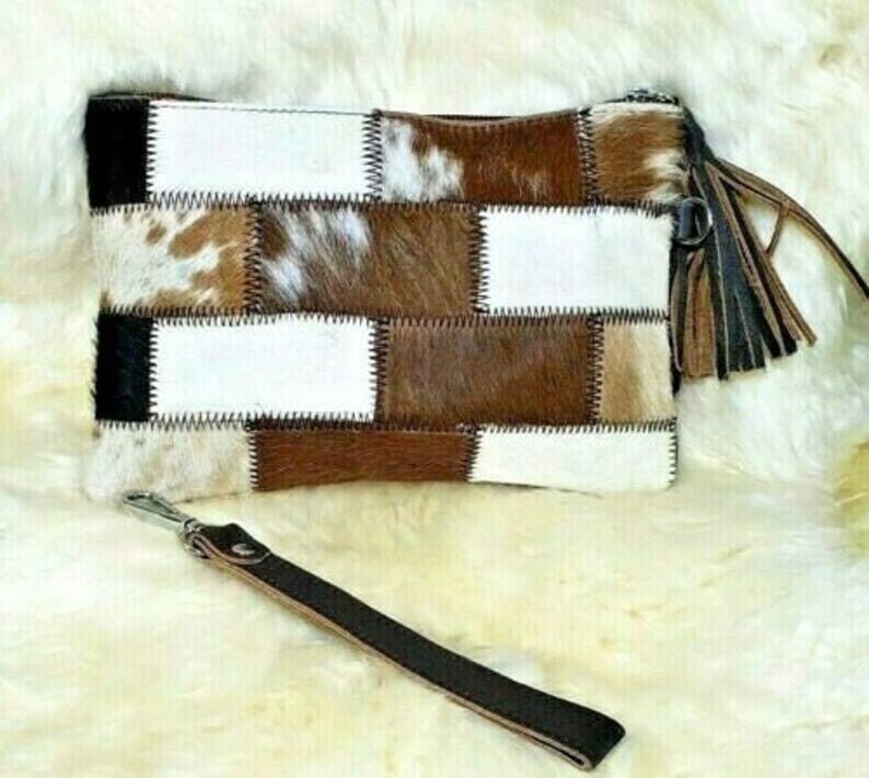 Cowhide Wallet Real Cowhide Leather Wallet Women Cow Hide Etsy