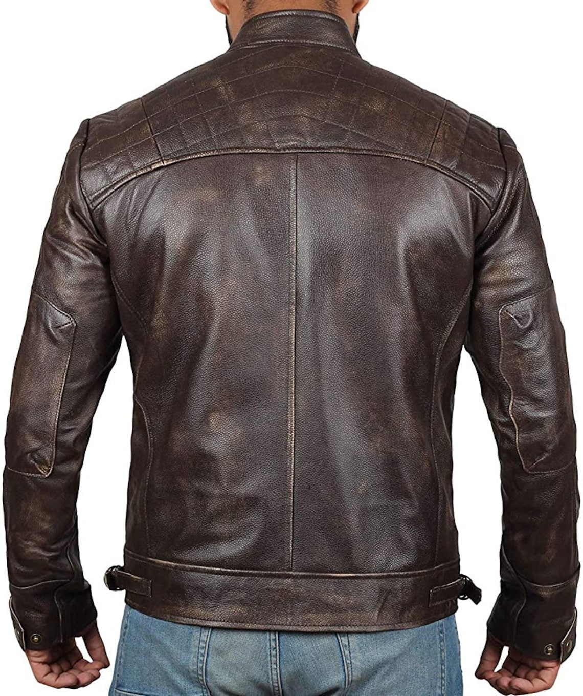 Men Leather Jacket Real Chocolate Brown Biker Leather Jacket | Etsy