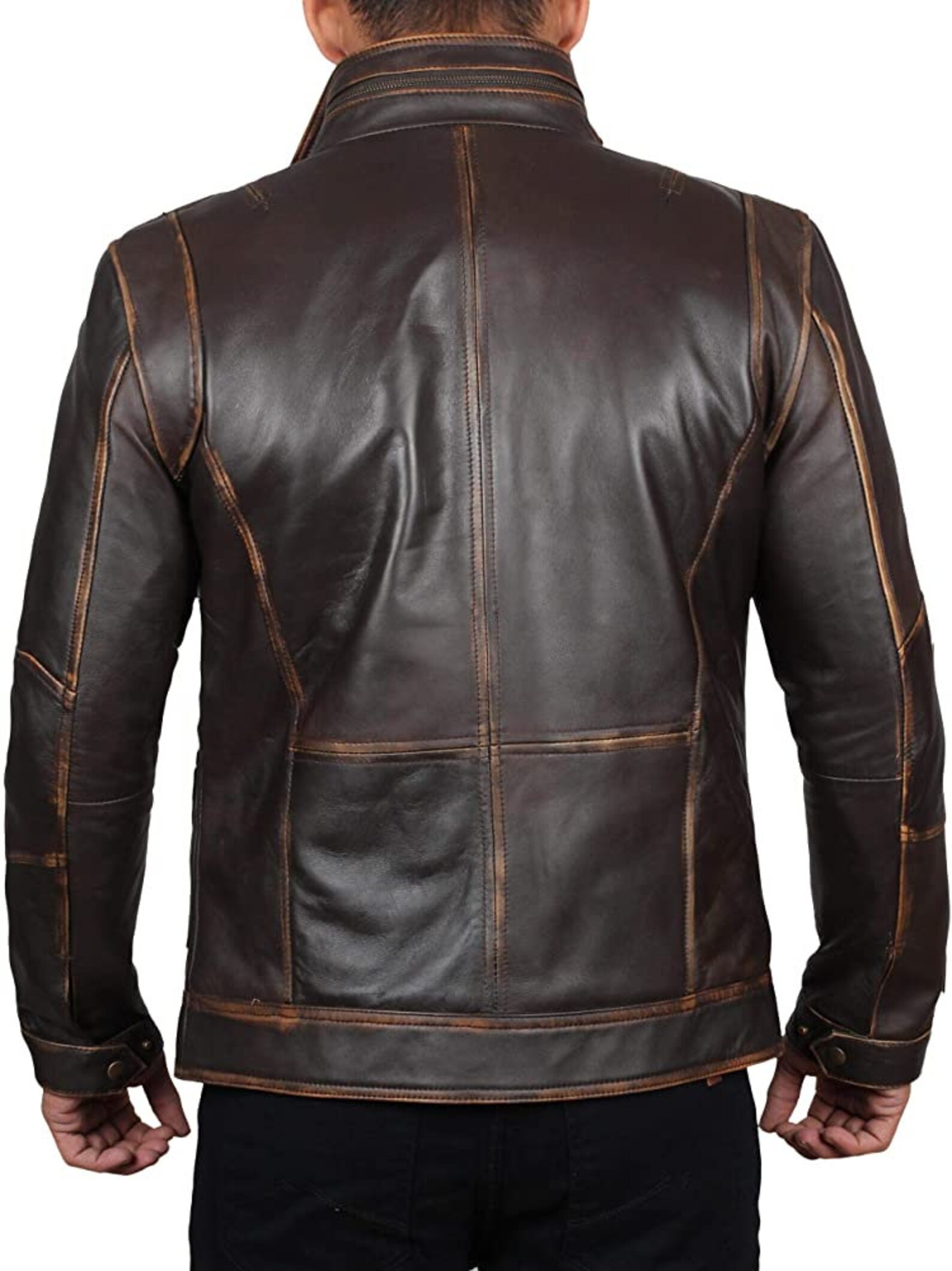 Men Biker Leather Jacket Hand Made Brown Leather Jacket - Etsy