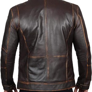 Men Biker Leather Jacket Hand Made Brown Leather Jacket - Etsy