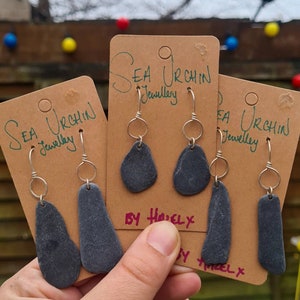 Handmade Dangle Earrings with Natural Slate, 7 Unique Deisgns