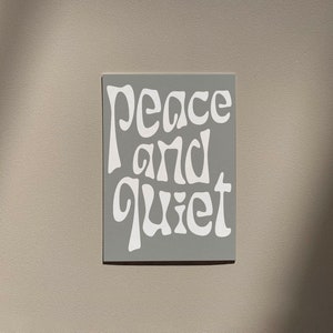 Carte postale typographique, paix et tranquillité