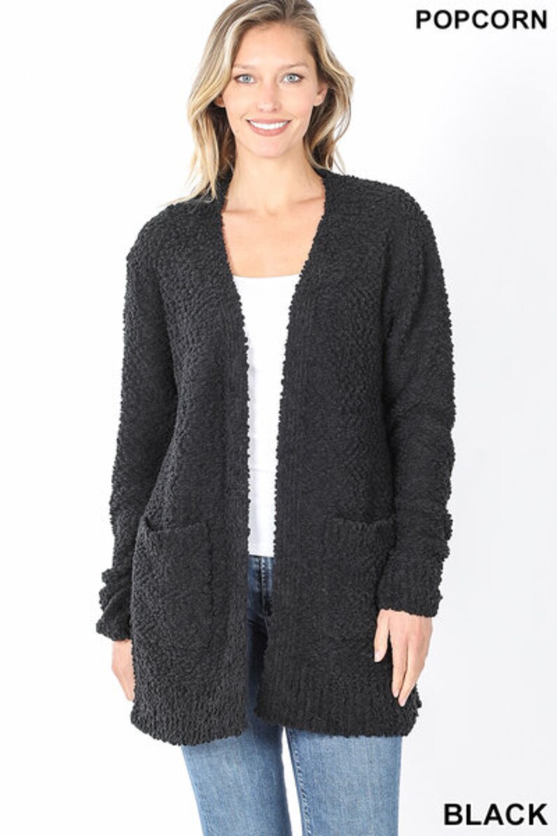 black popcorn cardigan