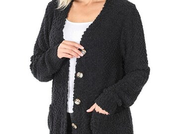 grey popcorn sweater