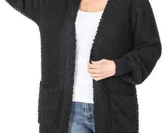 plus size popcorn cardigan