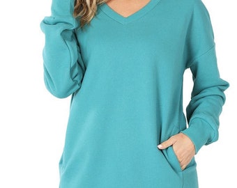 V Neck Sweatshirt - Etsy