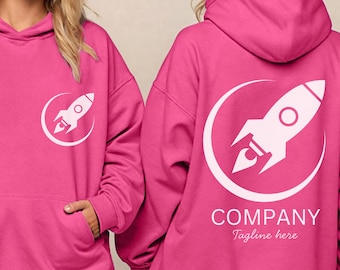 Custom Hoodie, Personalized Company Logo Hoodie, Unisex Matching Couple Design Double Sided Print Hoodie, Family Hoodie Gift for Mom & Dad