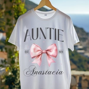 Custom Auntie Shirt, Coquette Bow Comfort Colors Tshirt, Personalized New Aunt Gift, Vintage Favorite Aunt Tee, Custom Cool Aunts Club Shirt
