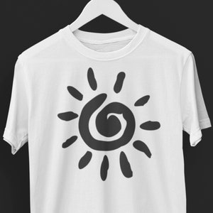 Spiral Sun Svg files for Cricut, Sunshine Summer Vibes Beach Boho Svg for Shirts, Sublimation Png Clipart Sticker, Instant Digital Download image 2