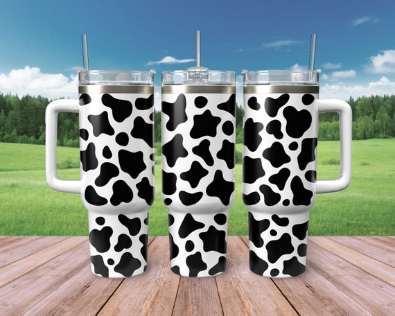 Cow Print Svg 40 Oz Tumbler Wrap Svg, Farmhouse Farm Life Cow 40oz