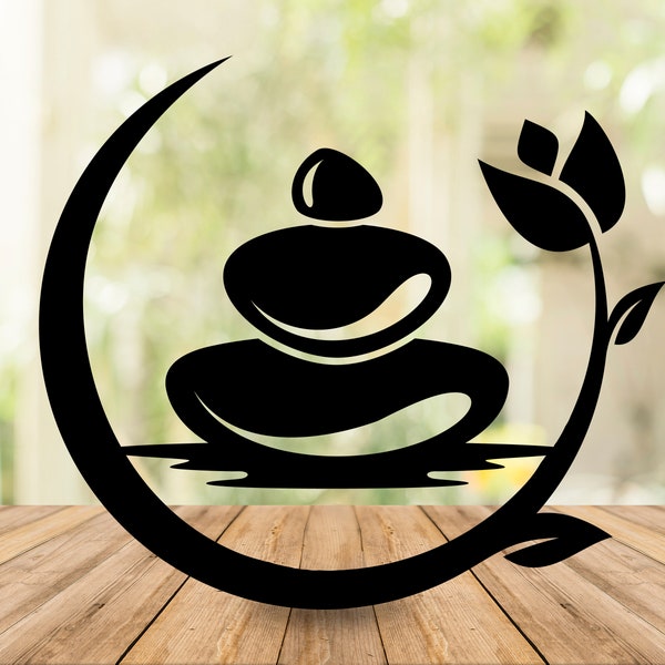 Yoga Zen Stones Svg files for Cricut, Zen Meditation Namaste SVG for Shirts, Sublimation Png Clipart Sticker, Instant Digital Download