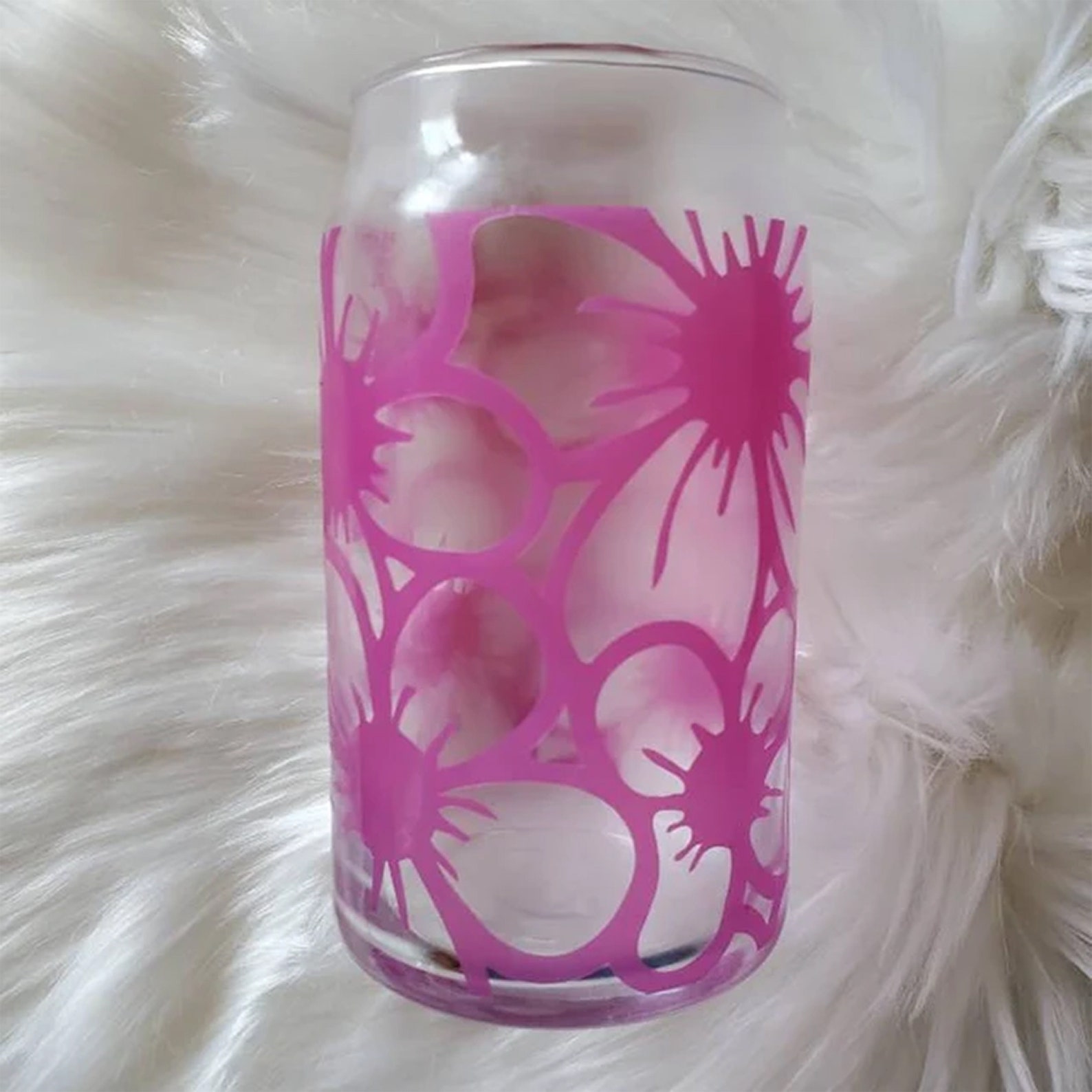 Floral Libbey Glass Wrap SVG: Boho Spring Flower, 16oz Can (digital ...