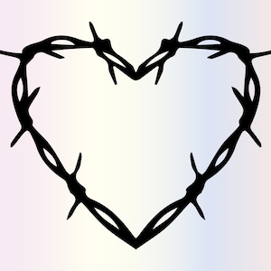 Heart Barbed Wire Svg files for Cricut, Trendy Valentines Day SVG for Shirts, Png Clipart Sublimation Sticker Decal, Instant Download!