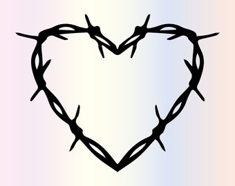 Heart Barbed Wire SVG: Valentines Day Clipart, Cricut Silhouette Cut File (Digital Download)