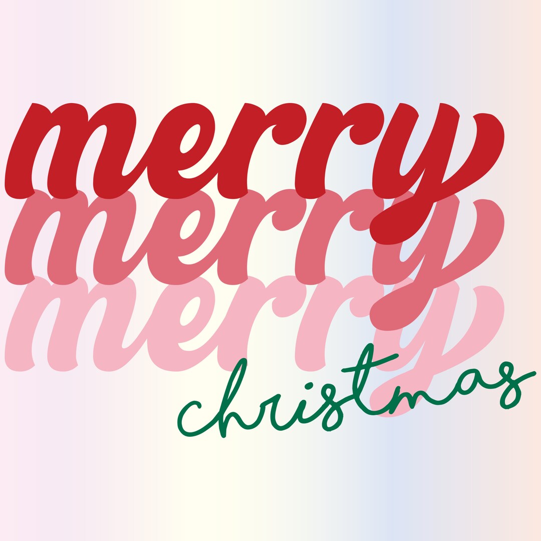 Retro Merry Christmas Svg Files for Cricut, Trendy Holly Jolly Mom ...