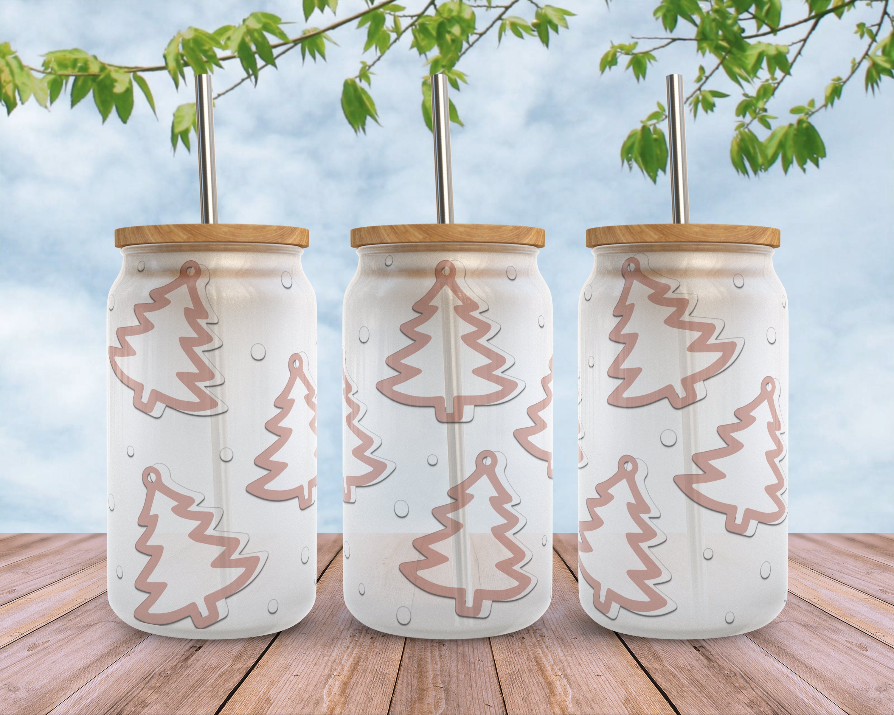 Christmas Tree Svg Libbey Glass Wrap Svg, Retro Merry Christmas 16 Oz ...
