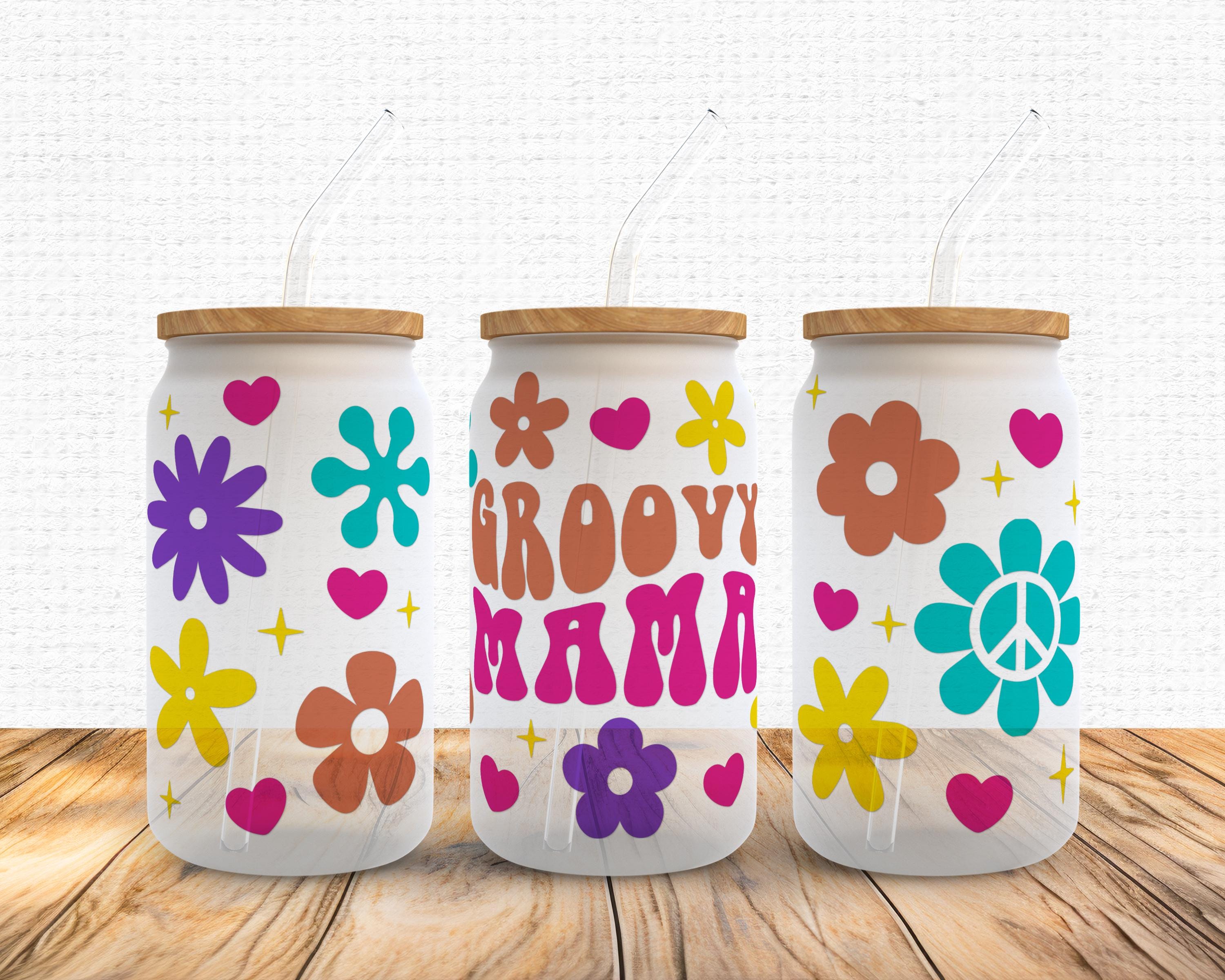 Groovy Mama SVG Libbey Glass Wrap Svg, Summer Boho Mothers Day Mom Life ...