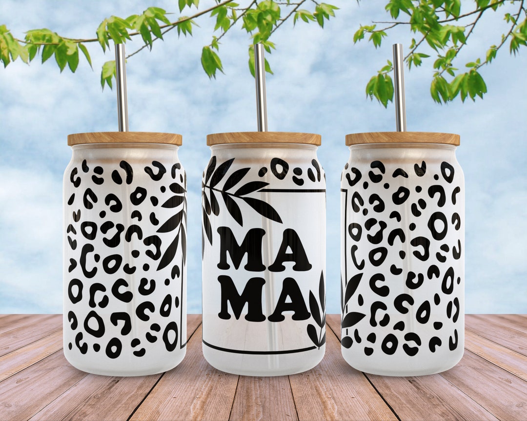 Mama SVG Leopard Print Libbey Glass Wrap Svg, Mothers Day Mom Life 16oz ...