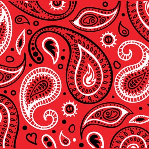 Red Paisley Bandana Pattern SVG: Cricut, Silhouette Cut File (Digital Download)