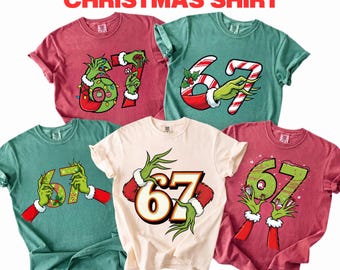 67 Christmas Shirt, 6 7 Funny Kids Christmas Meme Tee, Six Seven Christmas Family Sweatshirt, Six Seven Meme Sweater, Merry Christmas tee