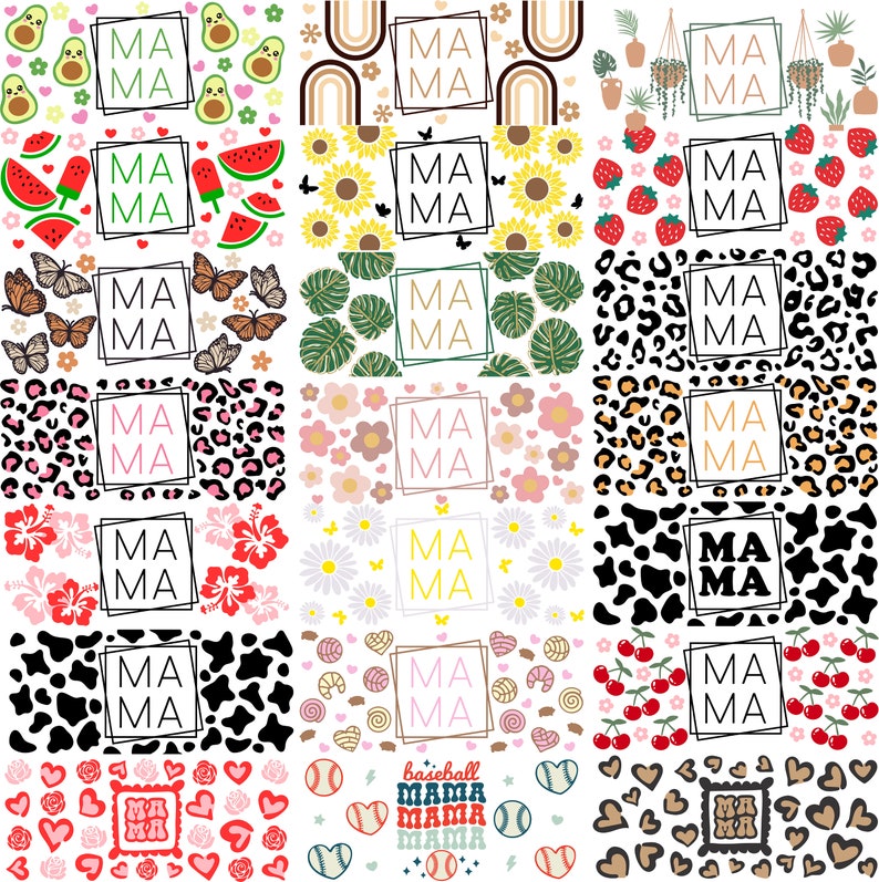 Mom Mama Bundle Svg Libbey Glass Can Wrap Svg Bundle, Mothers Day Mom ...