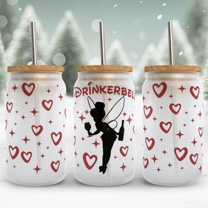 Drinkerbell SVG Fee Libbey Glas Wrap SVG, lustige Wein trinken 16 Unzen Libby kann Bier Full Wrap Tasse svg-Dateien für Cricut, Instant Download