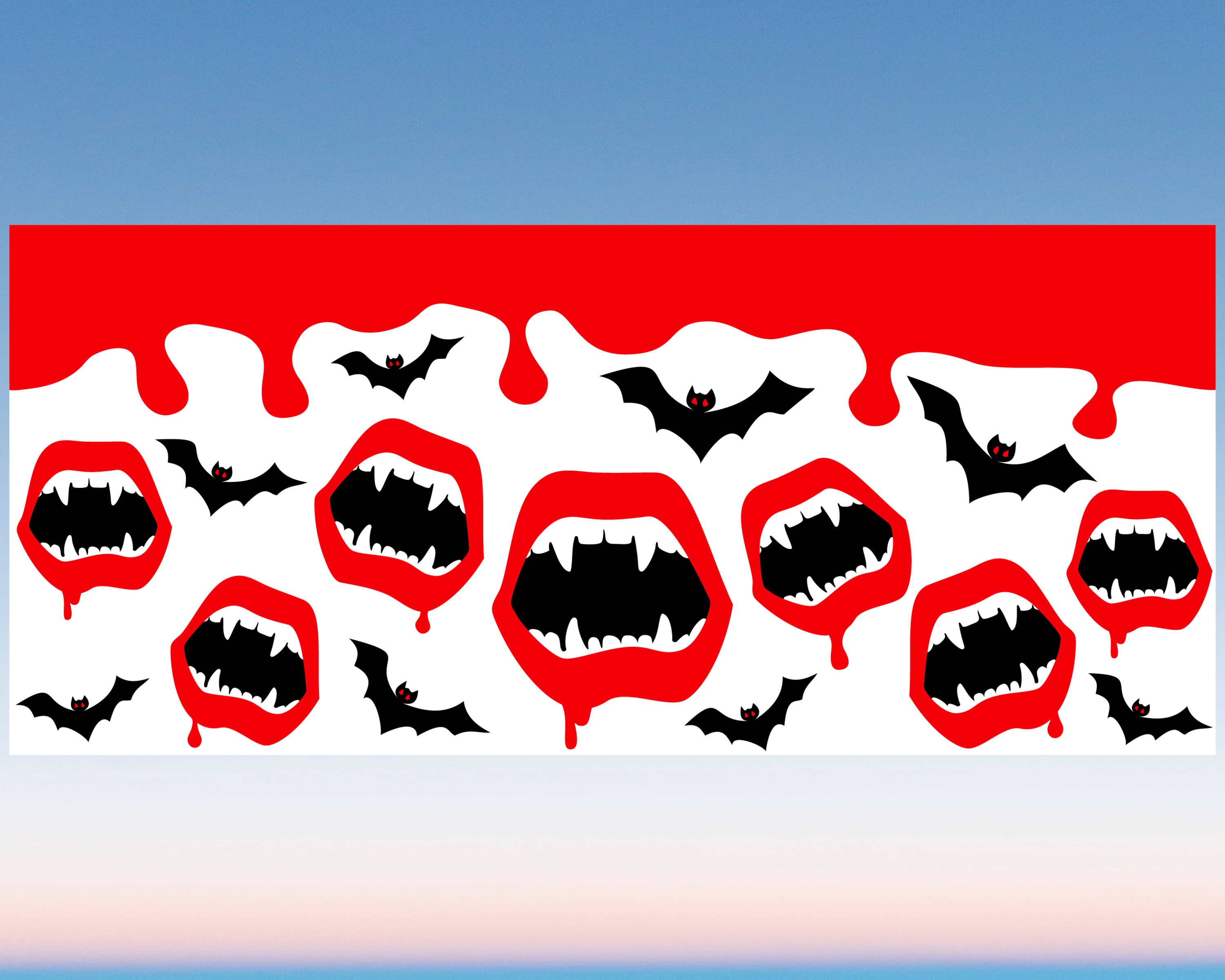 Vampire Drip Vampire Lips SVG Libbey Glass Wrap Svg, Drip Halloween Spooky Season ...
