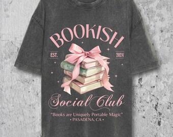 Custom Bookish T Shirt, Personalized Book Social Club Comfort Colors Tshirt, Custom Vintage Book Lover Merch Tee Gift for Her
