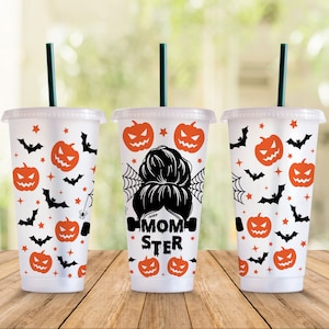 Momster SVG Starbucks Cup Wrap SVG, lustige Mama Halloween SVG 24 Unzen Venti Kalte Tasse Full Wrap Becher SVG-Dateien für Cricut, Instant Download