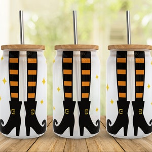 Botas de Bruxa Libbey Glass Wrap SVG: Design de Copo de Bruxa de Halloween (Download Digital)