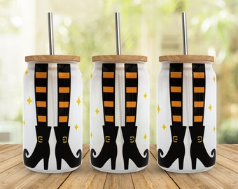 Emballage de verre Libbey, bottes de sorcière SVG : conception de tasse de sorcière d'Halloween (téléchargement numérique)