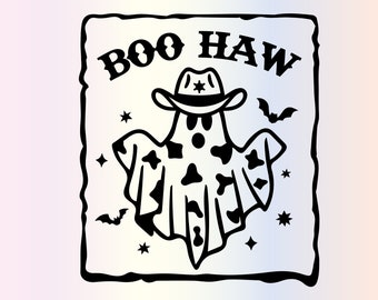 Cowboy Ghost SVG: Funny Halloween Boo Haw Clipart (Digital Download)