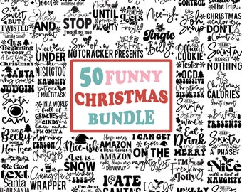 Mega Funny Christmas Svg Bundle, Funny Groovy Merry Christmas svg for shirts, Winter Holiday Svg files for Cricut, Sublimation Png Clipart