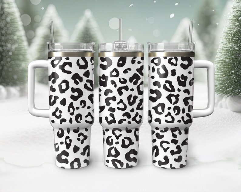 40 oz Tumbler Wrap Svg Leopard Print Svg, Cheetah Print 40oz Stanley Tumbler Cup Wrap Svg files for Cricut, Png, Instant Digital Download image 4