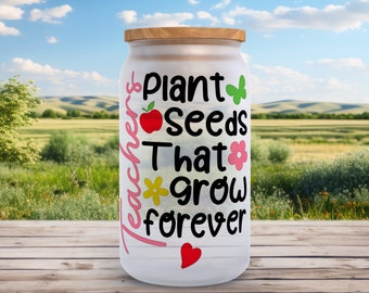 Teacher Apple Libbey Glass Can Wrap SVG: Back to School (Digital Download)