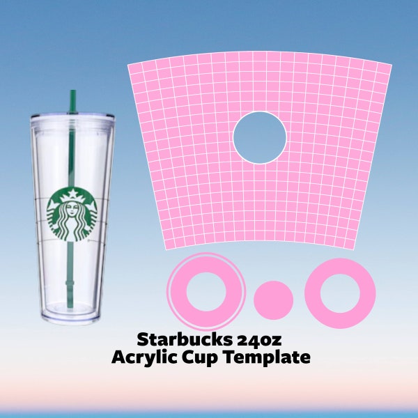 Starbucks 24oz Acrylic Cold Cup Template Svg files for Cricut, Starbucks Venti Full Wrap Tumbler Template Svg, Instant Digital Download