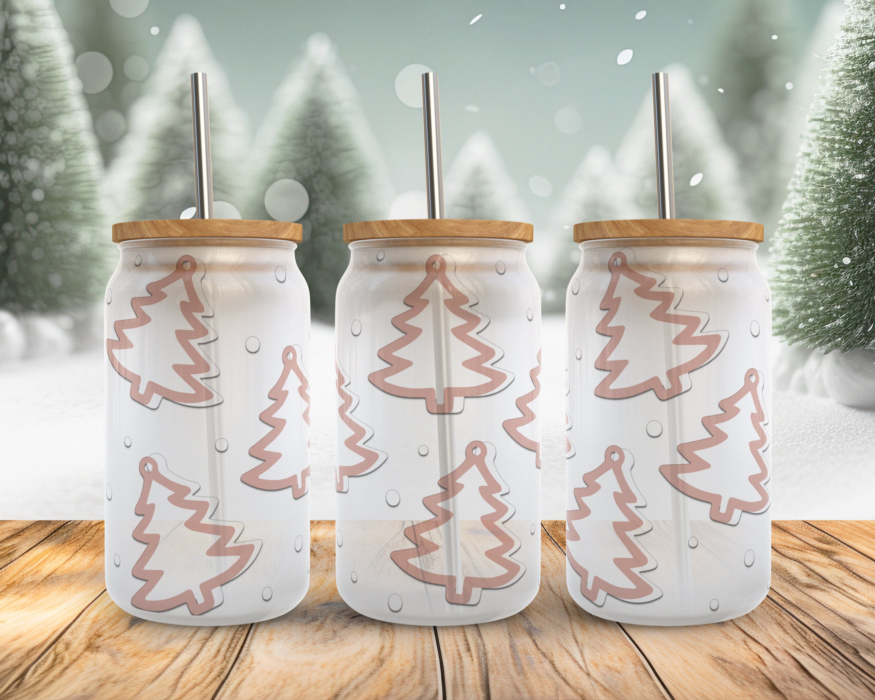 Christmas Tree Svg Libbey Glass Wrap Svg, Retro Merry Christmas 16 Oz ...
