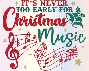 Retro Christmas Music Svg files for Cricut, Farmhouse Holiday Merry Christmas Svg for Shirts, Sublimation Png Clipart, Instant Download