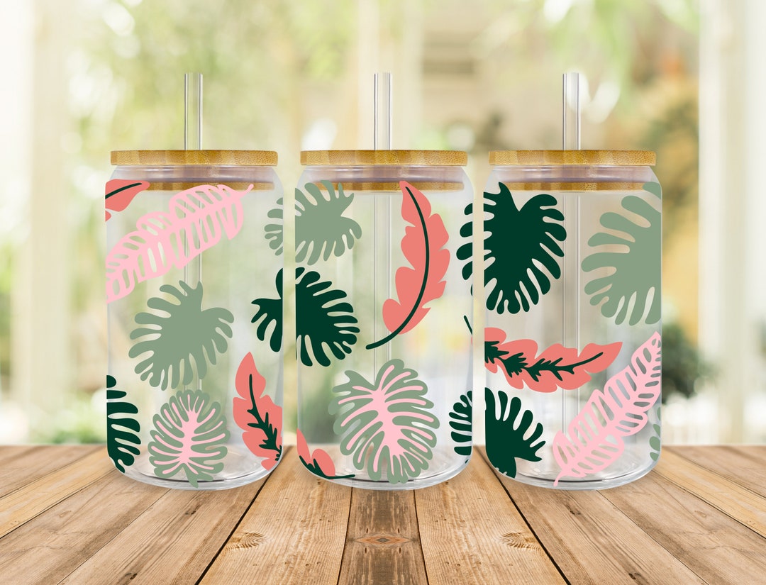 Buy Monstera SVG Libbey Glass Wrap Svg, Tropical Leaves Summer Palm ...