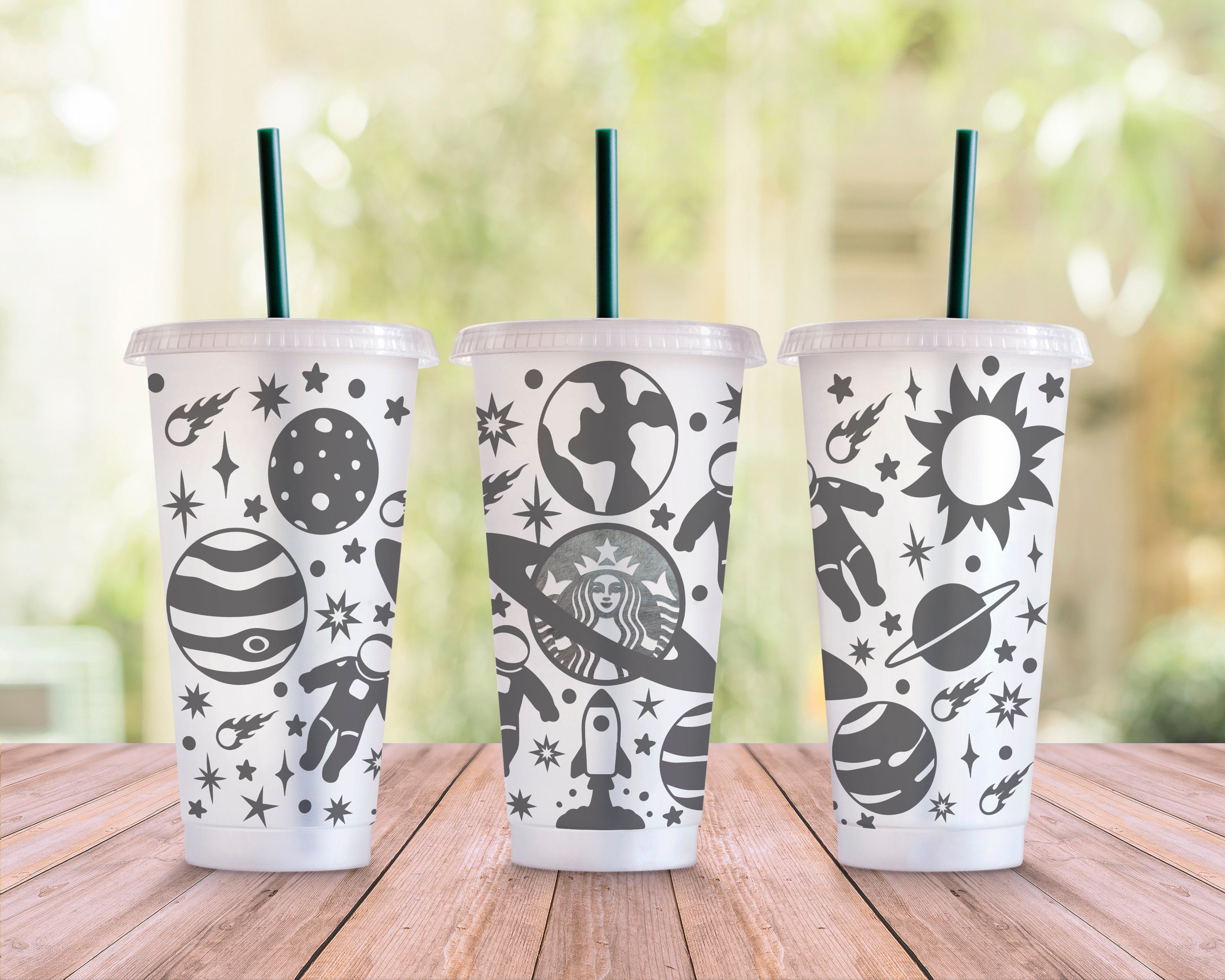 Kids Custom Solar System Space Straw Cup With Name / Personalized